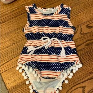 4th of July Pom Pom Romper
